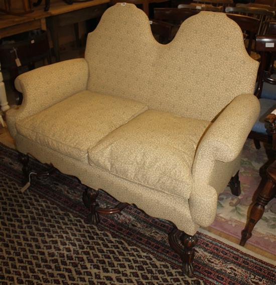 Carolean style walnut settee